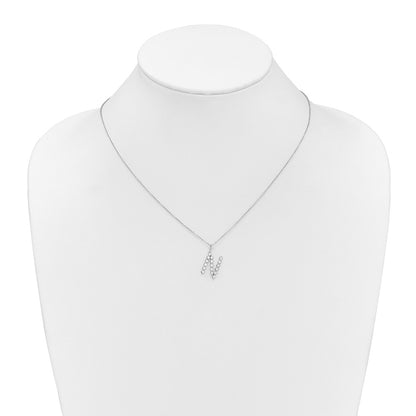 LGWN 14K White Gold 5/8 carat Lab Grown Diamond VS+ F+ Complete Alphabet N Pendant Necklace