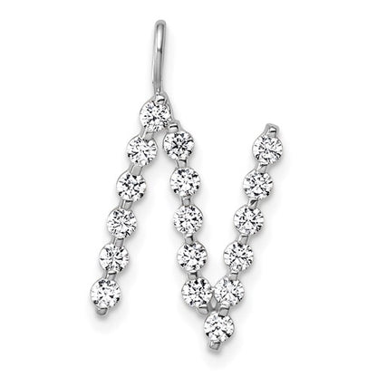 LGWP 14K White Gold 5/8 carat Lab Grown Diamond VS+ F+ Complete Alphabet N Pendant