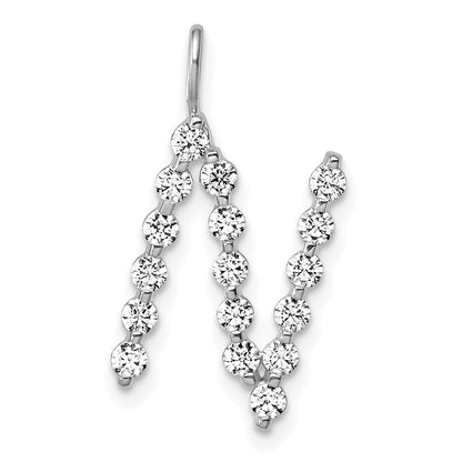 LGWP 14K White Gold 5/8 carat Lab Grown Diamond VS+ F+ Complete Alphabet N Pendant