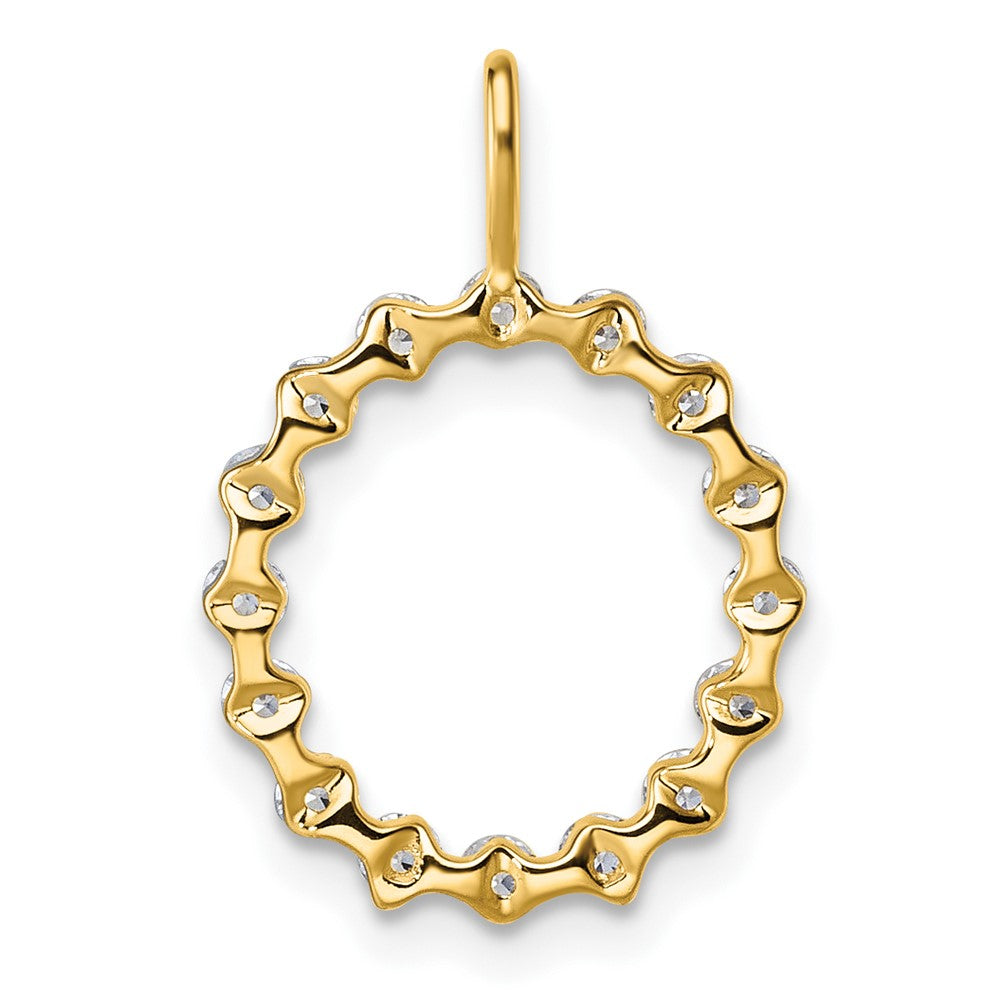 LGYP 14K Yellow Gold 1/2 carat Lab Grown Diamond VS+ F+ Complete Alphabet O Pendant