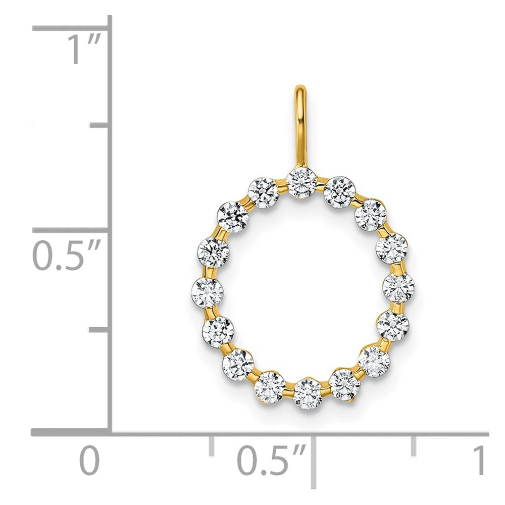 LGYP 14K Yellow Gold 1/2 carat Lab Grown Diamond VS+ F+ Complete Alphabet O Pendant