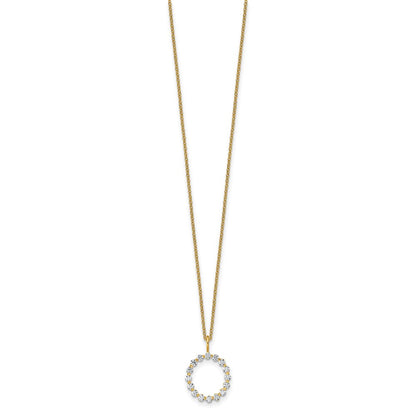 LGYN 14K Yellow Gold 1/2 carat Lab Grown Diamond VS+ F+ Complete Alphabet O Pendant Necklace