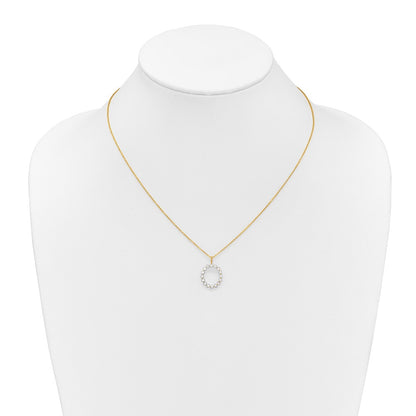LGYN 14K Yellow Gold 1/2 carat Lab Grown Diamond VS+ F+ Complete Alphabet O Pendant Necklace