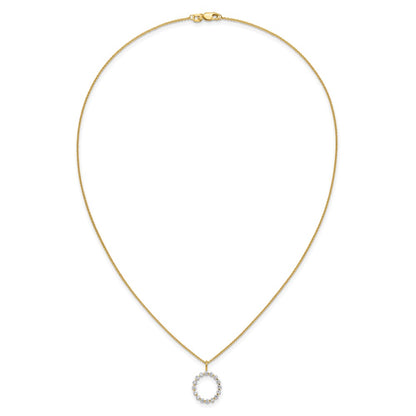 LGYN 14K Yellow Gold 1/2 carat Lab Grown Diamond VS+ F+ Complete Alphabet O Pendant Necklace