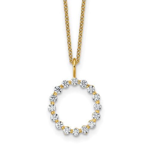 LGYN 14K Yellow Gold 1/2 carat Lab Grown Diamond VS+ F+ Complete Alphabet O Pendant Necklace