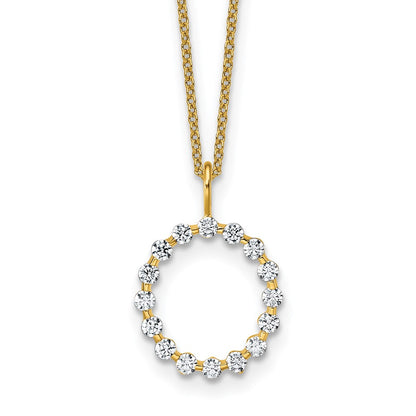 LGYN 14K Yellow Gold 1/2 carat Lab Grown Diamond VS+ F+ Complete Alphabet O Pendant Necklace