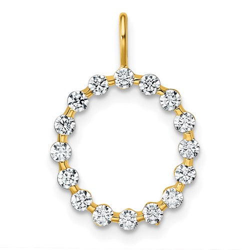 LGYP 14K Yellow Gold 1/2 carat Lab Grown Diamond VS+ F+ Complete Alphabet O Pendant