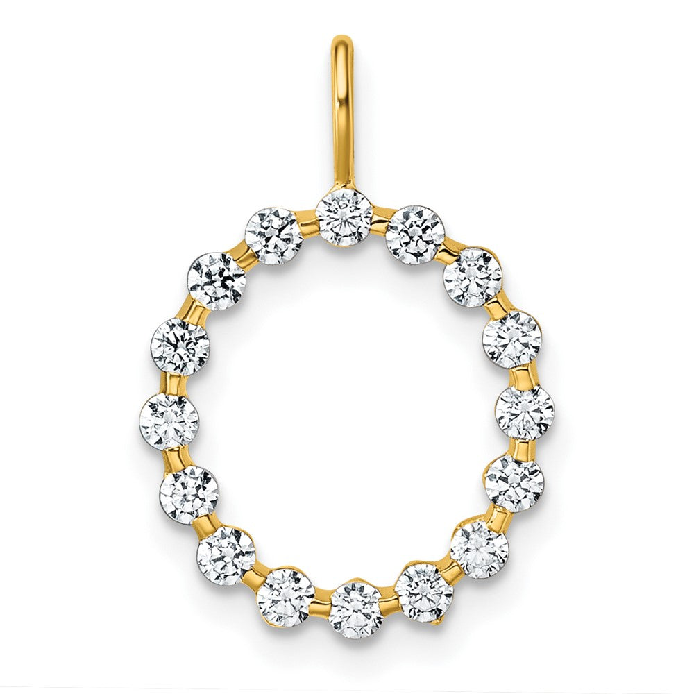 LGYP 14K Yellow Gold 1/2 carat Lab Grown Diamond VS+ F+ Complete Alphabet O Pendant