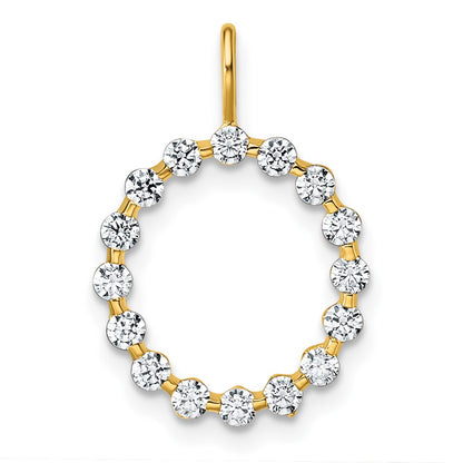 LGYP 14K Yellow Gold 1/2 carat Lab Grown Diamond VS+ F+ Complete Alphabet O Pendant