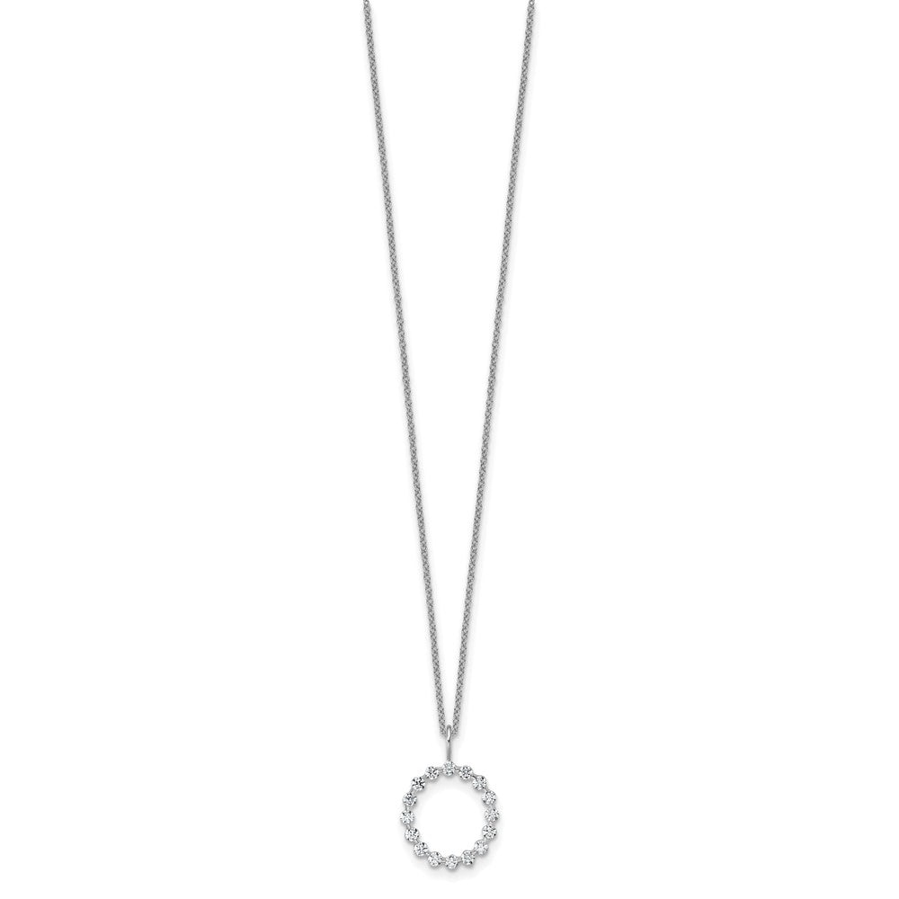 LGWN 14K White Gold 1/2 carat Lab Grown Diamond VS+ F+ Complete Alphabet O Pendant Necklace