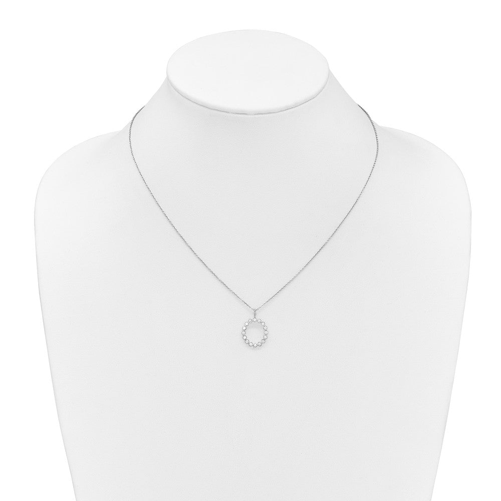 LGWN 14K White Gold 1/2 carat Lab Grown Diamond VS+ F+ Complete Alphabet O Pendant Necklace