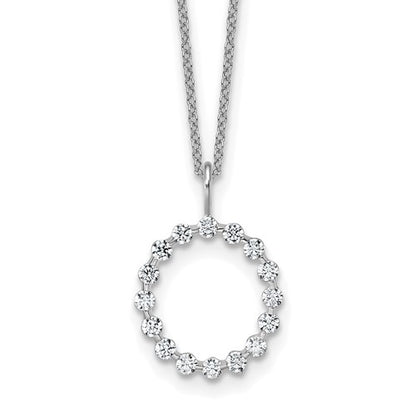LGWN 14K White Gold 1/2 carat Lab Grown Diamond VS+ F+ Complete Alphabet O Pendant Necklace
