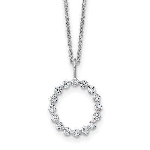 LGWN 14K White Gold 1/2 carat Lab Grown Diamond VS+ F+ Complete Alphabet O Pendant Necklace