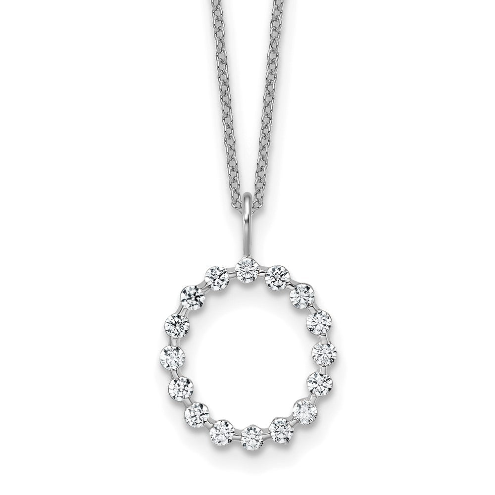LGWN 14K White Gold 1/2 carat Lab Grown Diamond VS+ F+ Complete Alphabet O Pendant Necklace