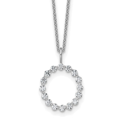 LGWN 14K White Gold 1/2 carat Lab Grown Diamond VS+ F+ Complete Alphabet O Pendant Necklace