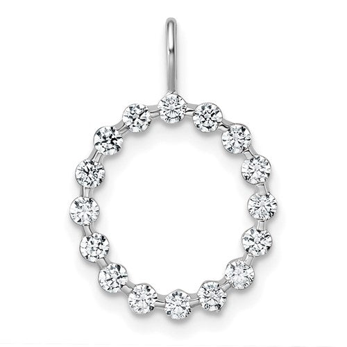 LGWP 14K White Gold 1/2 carat Lab Grown Diamond VS+ F+ Complete Alphabet O Pendant