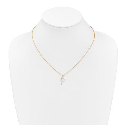 LGYN 14K Yellow Gold 3/8 carat Lab Grown Diamond VS+ F+ Complete Alphabet P Pendant Necklace