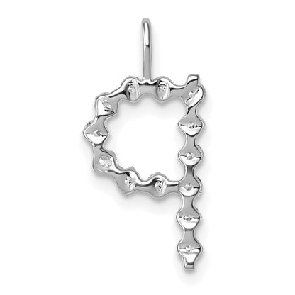 LGWP 14K White Gold 3/8 carat Lab Grown Diamond VS+ F+ Complete Alphabet P Pendant