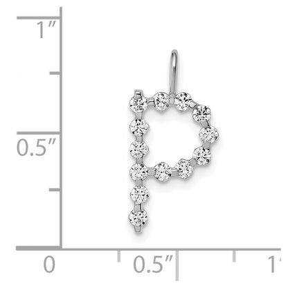LGWP 14K White Gold 3/8 carat Lab Grown Diamond VS+ F+ Complete Alphabet P Pendant