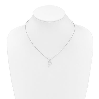 LGWN 14K White Gold 3/8 carat Lab Grown Diamond VS+ F+ Complete Alphabet P Pendant Necklace