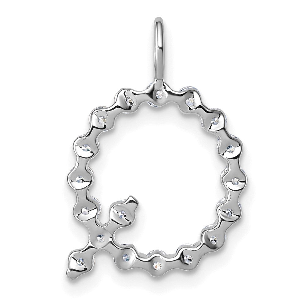 LGWP 14K White Gold 5/8 carat Lab Grown Diamond VS+ F+ Complete Alphabet Q Pendant