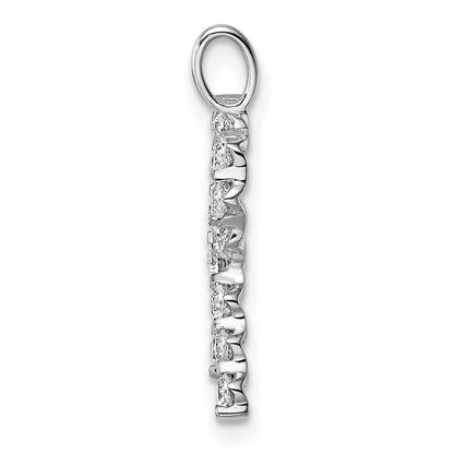 LGWP 14K White Gold 1/2 carat Lab Grown Diamond VS+ F+ Complete Alphabet R Pendant