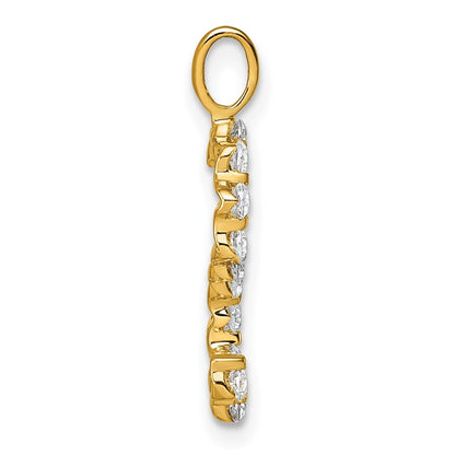 LGYP 14K Yellow Gold 1/2 carat Lab Grown Diamond VS+ F+ Complete Alphabet S Pendant