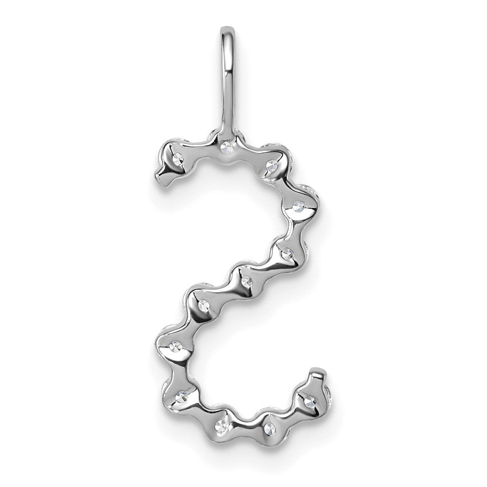 LGWP 14K White Gold 1/2 carat Lab Grown Diamond VS+ F+ Complete Alphabet S Pendant