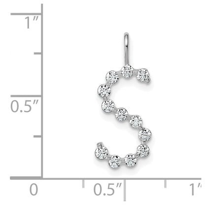LGWP 14K White Gold 1/2 carat Lab Grown Diamond VS+ F+ Complete Alphabet S Pendant