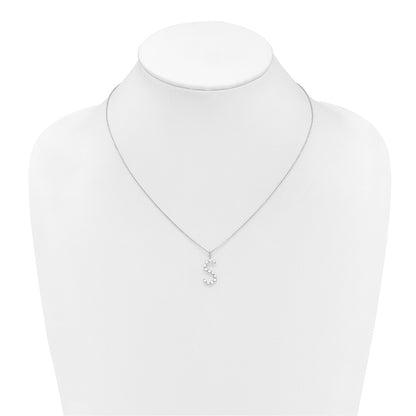 LGWN 14K White Gold 1/2 carat Lab Grown Diamond VS+ F+ Complete Alphabet S Pendant Necklace
