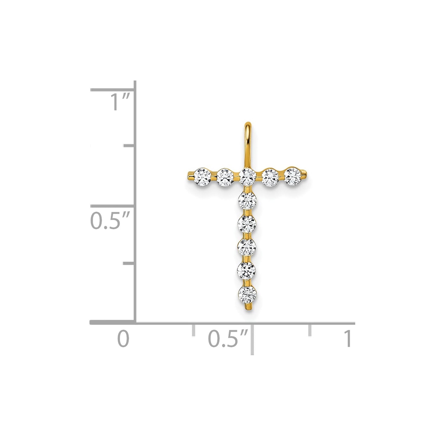 True Origin 14k 1/3 carat Lab Grown Diamond VS DEF Alphabet T Pendant