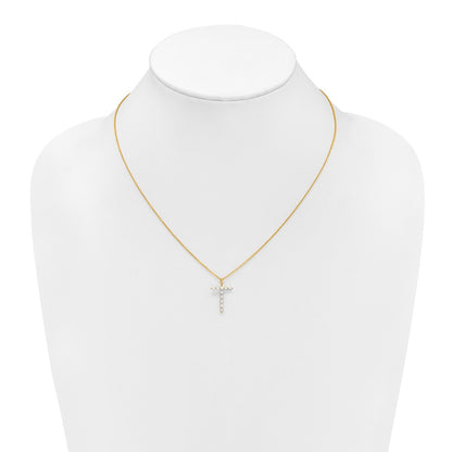 LGYN 14K Yellow Gold 1/3 carat Lab Grown Diamond VS+ F+ Complete Alphabet T Pendant Necklace