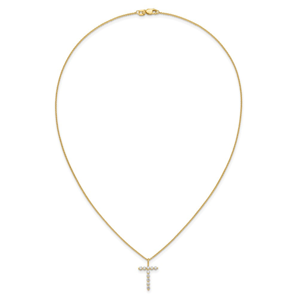 LGYN 14K Yellow Gold 1/3 carat Lab Grown Diamond VS+ F+ Complete Alphabet T Pendant Necklace