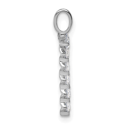 LGWP 14K White Gold 1/3 carat Lab Grown Diamond VS+ F+ Complete Alphabet T Pendant