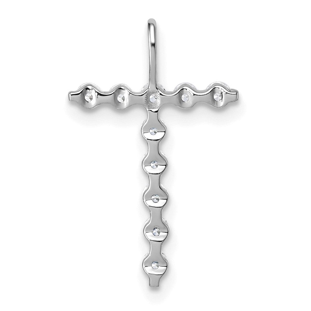 LGWP 14K White Gold 1/3 carat Lab Grown Diamond VS+ F+ Complete Alphabet T Pendant