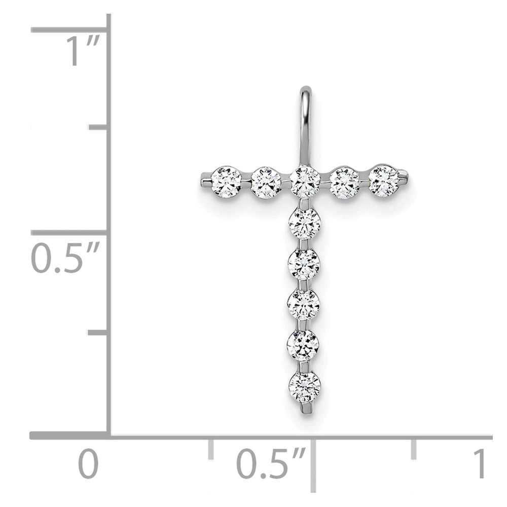 LGWP 14K White Gold 1/3 carat Lab Grown Diamond VS+ F+ Complete Alphabet T Pendant