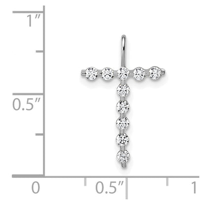 LGWP 14K White Gold 1/3 carat Lab Grown Diamond VS+ F+ Complete Alphabet T Pendant
