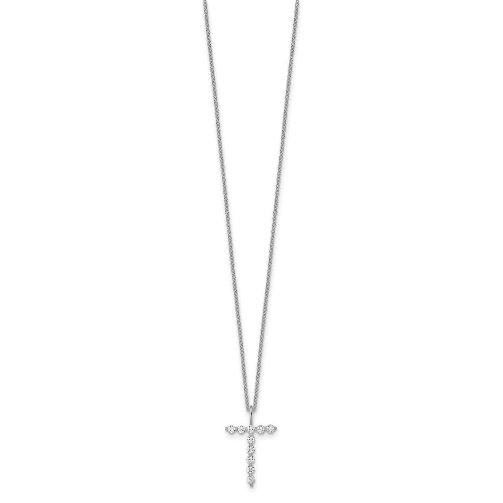 LGWN 14K White Gold 1/3 carat Lab Grown Diamond VS+ F+ Complete Alphabet T Pendant Necklace