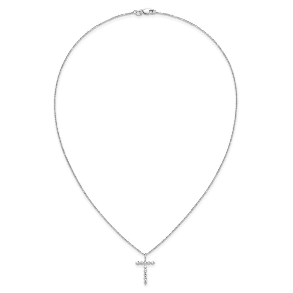 LGWN 14K White Gold 1/3 carat Lab Grown Diamond VS+ F+ Complete Alphabet T Pendant Necklace