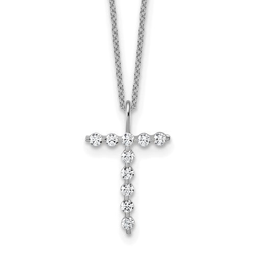 LGWN 14K White Gold 1/3 carat Lab Grown Diamond VS+ F+ Complete Alphabet T Pendant Necklace