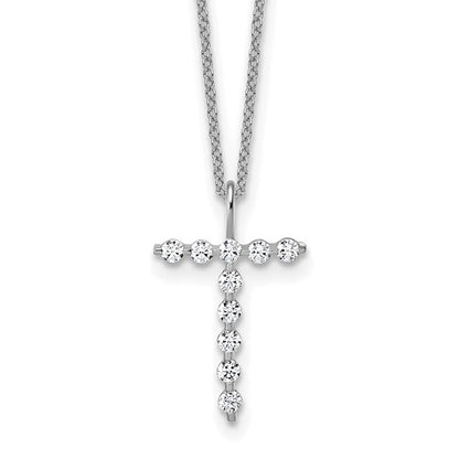 LGWN 14K White Gold 1/3 carat Lab Grown Diamond VS+ F+ Complete Alphabet T Pendant Necklace