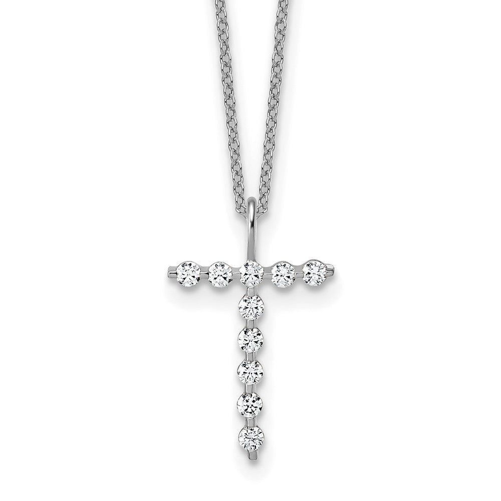 LGWN 14K White Gold 1/3 carat Lab Grown Diamond VS+ F+ Complete Alphabet T Pendant Necklace