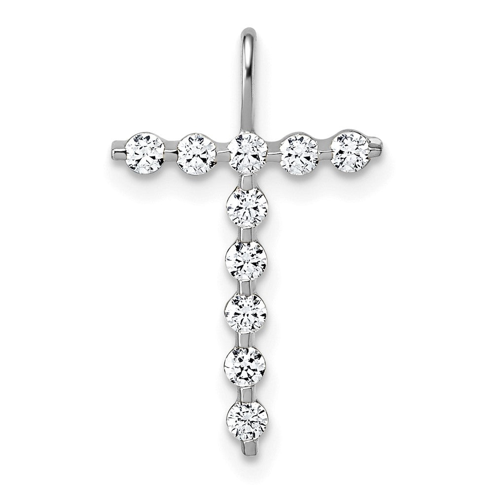 LGWP 14K White Gold 1/3 carat Lab Grown Diamond VS+ F+ Complete Alphabet T Pendant