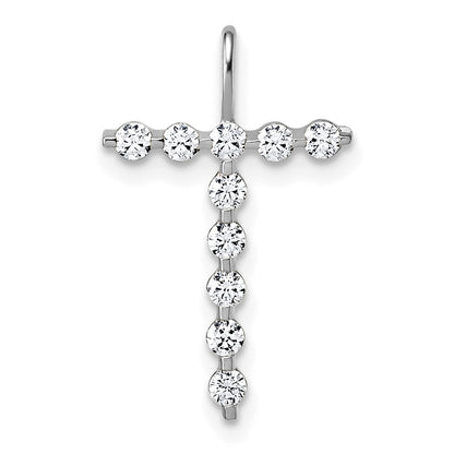 LGWP 14K White Gold 1/3 carat Lab Grown Diamond VS+ F+ Complete Alphabet T Pendant