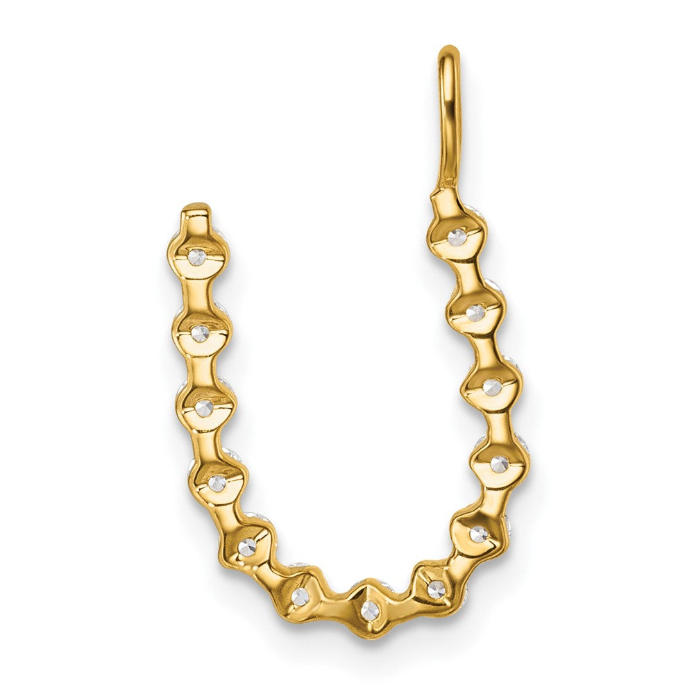 LGYP 14K Yellow Gold 3/8 carat Lab Grown Diamond VS+ F+ Complete Alphabet U Pendant