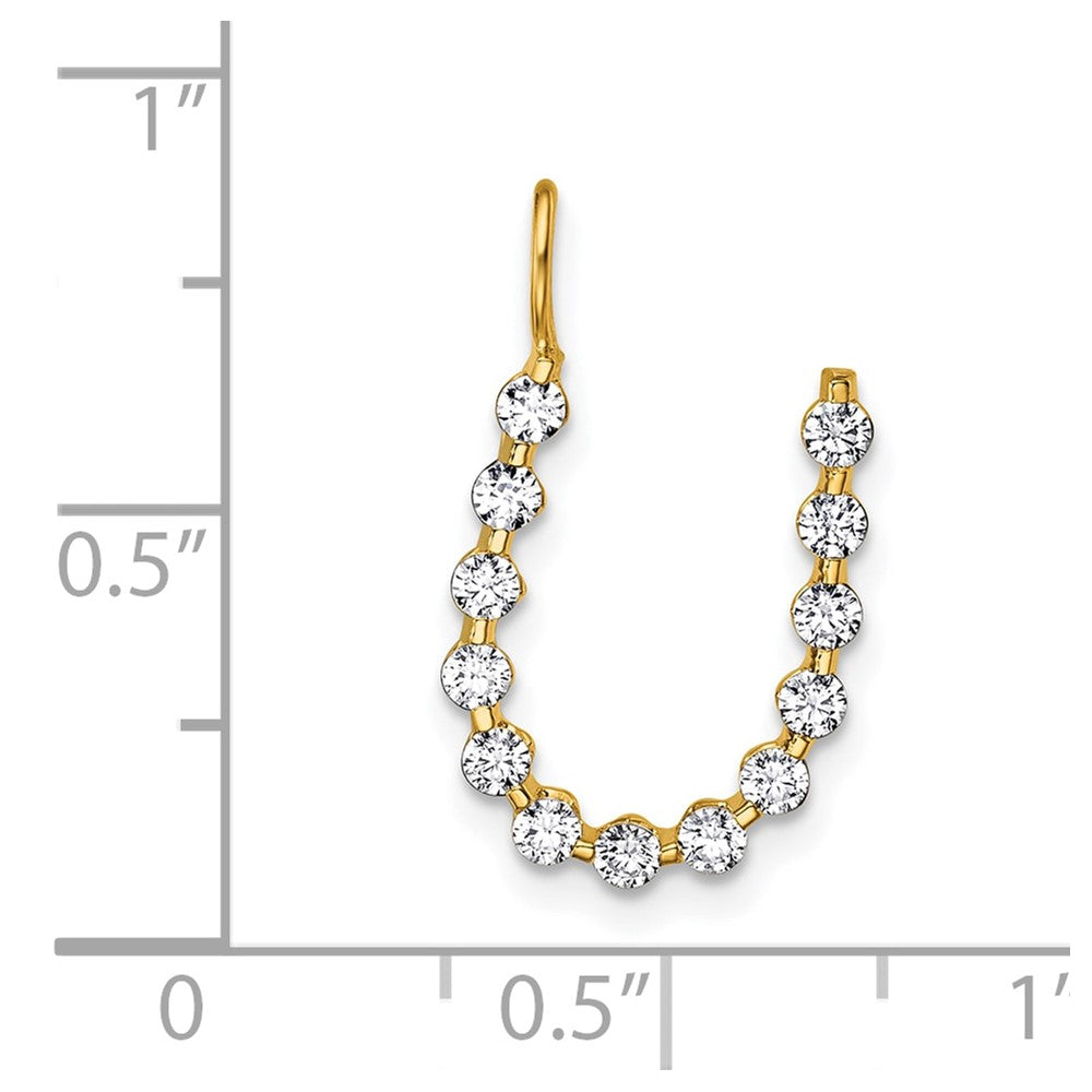 LGYP 14K Yellow Gold 3/8 carat Lab Grown Diamond VS+ F+ Complete Alphabet U Pendant