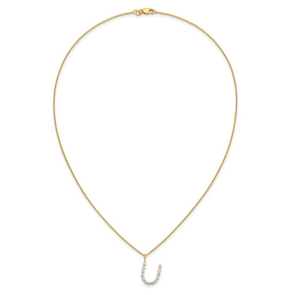 LGYN 14K Yellow Gold 3/8 carat Lab Grown Diamond VS+ F+ Complete Alphabet U Pendant Necklace
