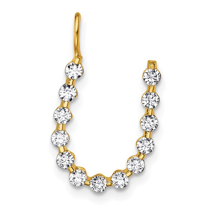 LGYP 14K Yellow Gold 3/8 carat Lab Grown Diamond VS+ F+ Complete Alphabet U Pendant