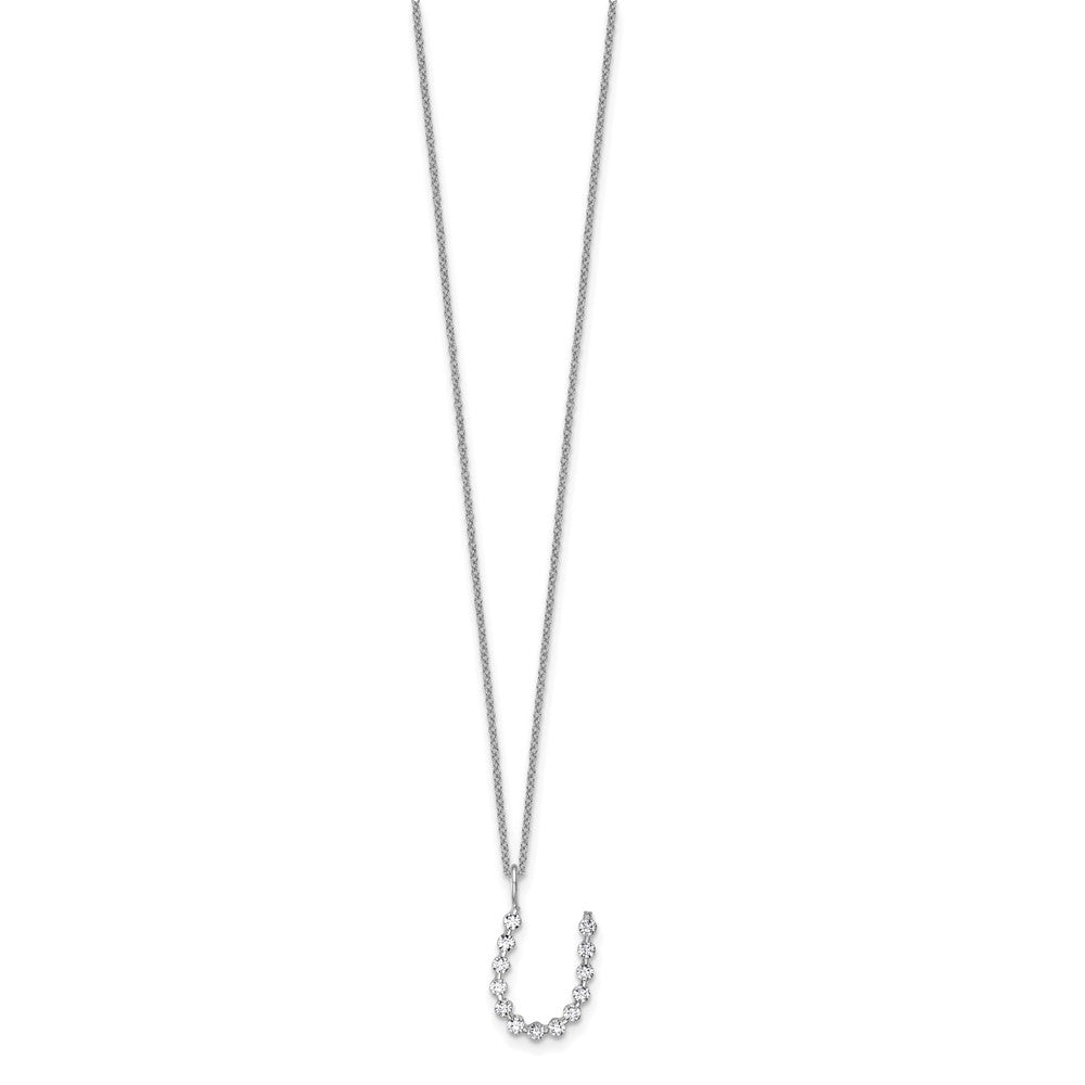 LGWN 14K White Gold 3/8 carat Lab Grown Diamond VS+ F+ Complete Alphabet U Pendant Necklace