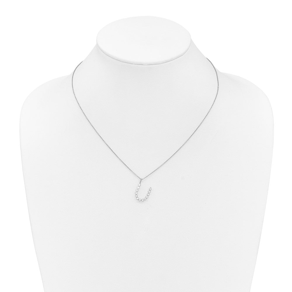 LGWN 14K White Gold 3/8 carat Lab Grown Diamond VS+ F+ Complete Alphabet U Pendant Necklace